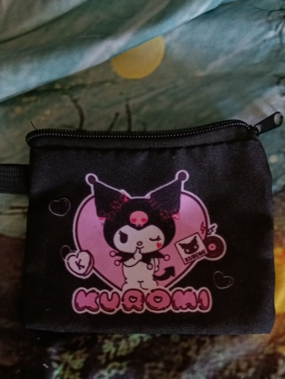Kuromi Kids Black and Pink Zip Pouch
